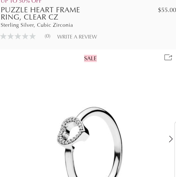 Pandora Jewelry - New Pandora Puzzle heart frame ring